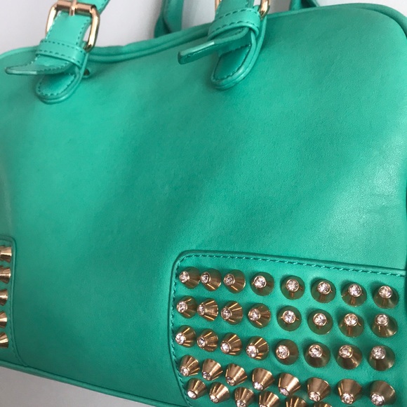 Aqua/teal studded boutique purse - Picture 2 of 4
